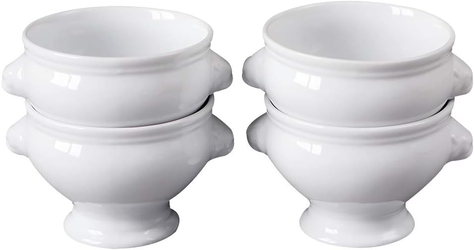 Ceramic 12 oz Set of 4 Lion Head Porcelain Soup Bowls White Christmas Gifts Microwave Safe Soup and Fruit Home Kitchen - Image 2