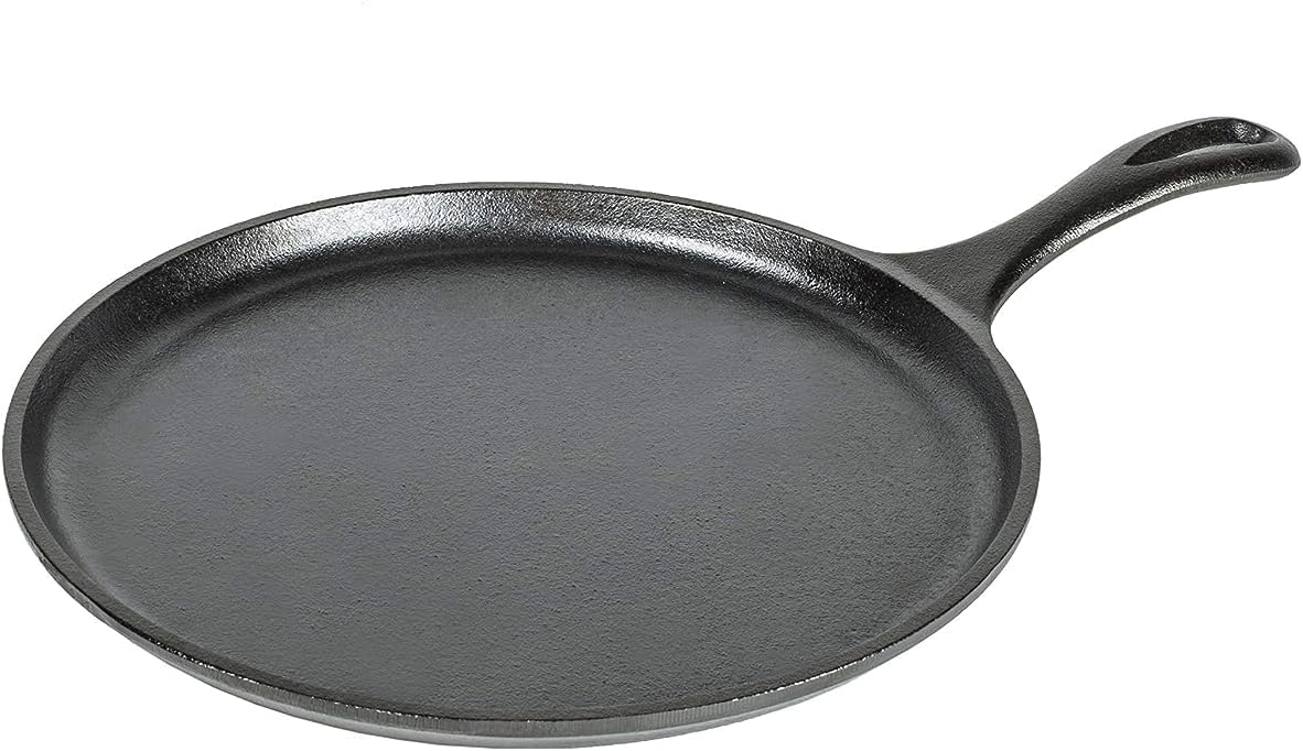 Cast Iron Round Griddle, Pre-Seasoned, 10.5-inch
