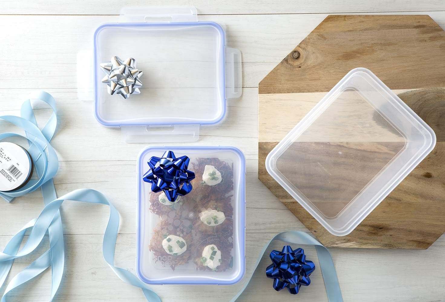 3-Pack (8.5-Cup) Plastic Food Storage Containers Set, Leakproof & Airtight Locking Lids Rectangular Tupperware, Non-Toxic BPA-Free Lids, Microwave Dishwasher Freezer Safe - Image 2