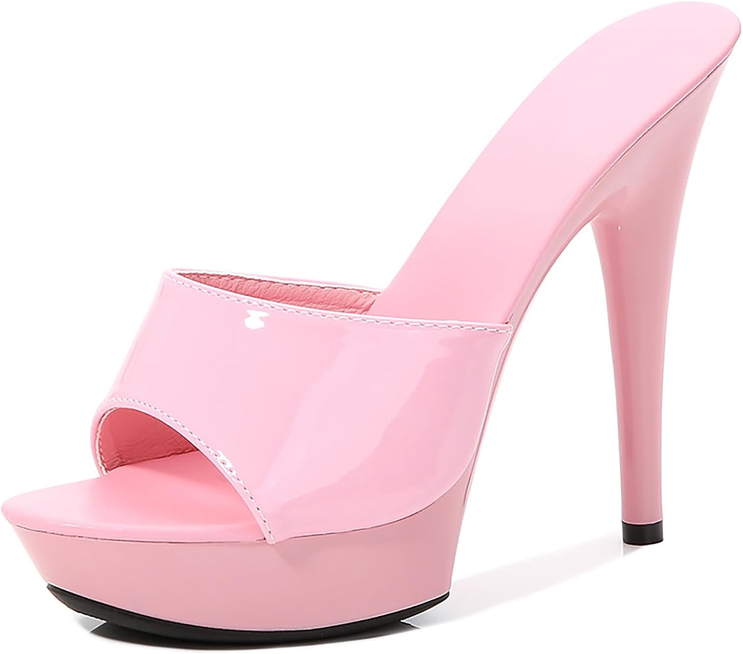 Women Fish Mouth Sky High Heel Platform Sexy Party Slides Round Open Toe Slip On High Heeled Backless Prom Sandals Fashion Stiletto Dress Bridal Evening Shoes