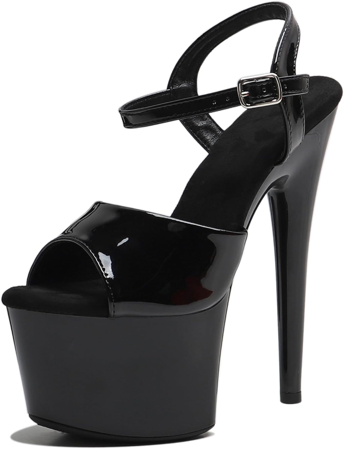 Women's 7 in Platform Sandal Heels With Ankle-Strap - Sexy Pole Dance High Heel Shoes for Exotic Dancers - 17 cm Stiletto