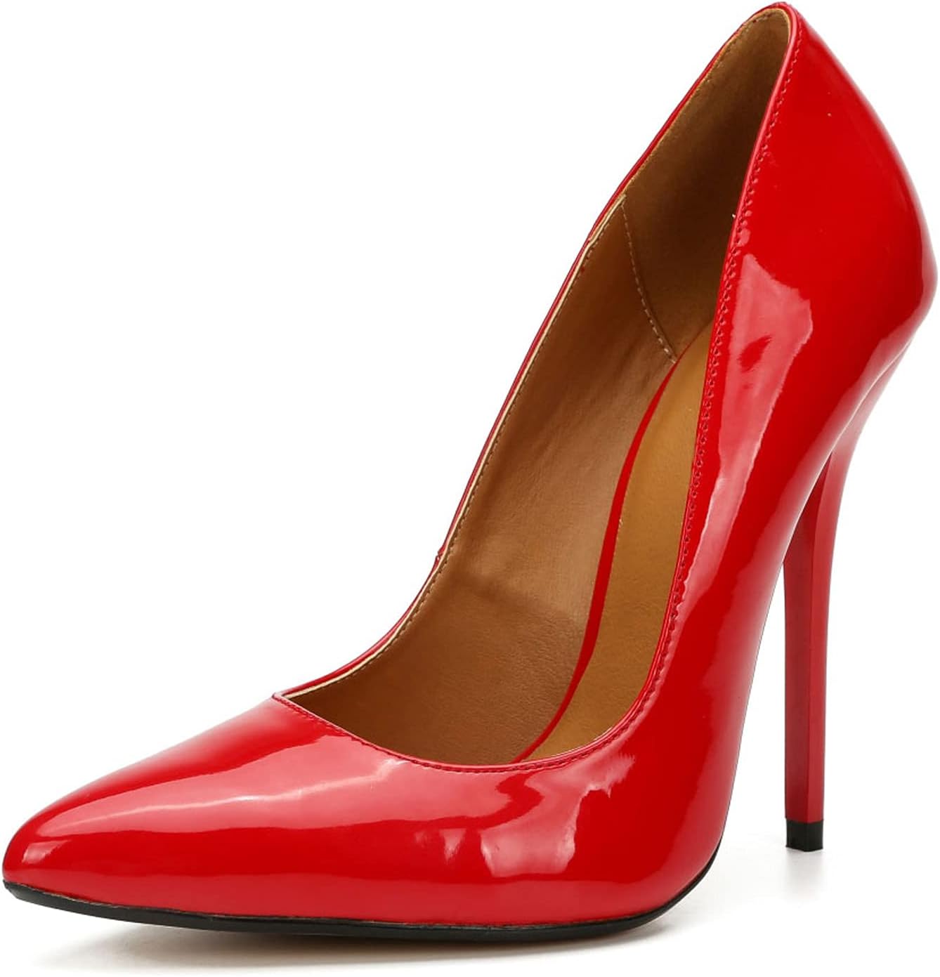 Women's Stiletto Pointed Toe Slip On High Heel Zapatos Ladies Wedding Party Pumps Plus Size